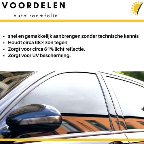 Auto raamfolie 76 x 300 cm - Zwart